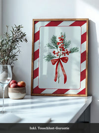 Weihnachtszweige Rot Grün Vintage