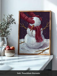 Schneemann Winter Rot
