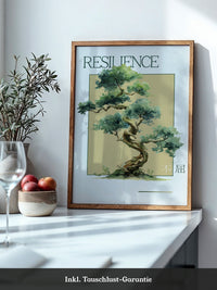 Bonsai Baum Aquarell Grün