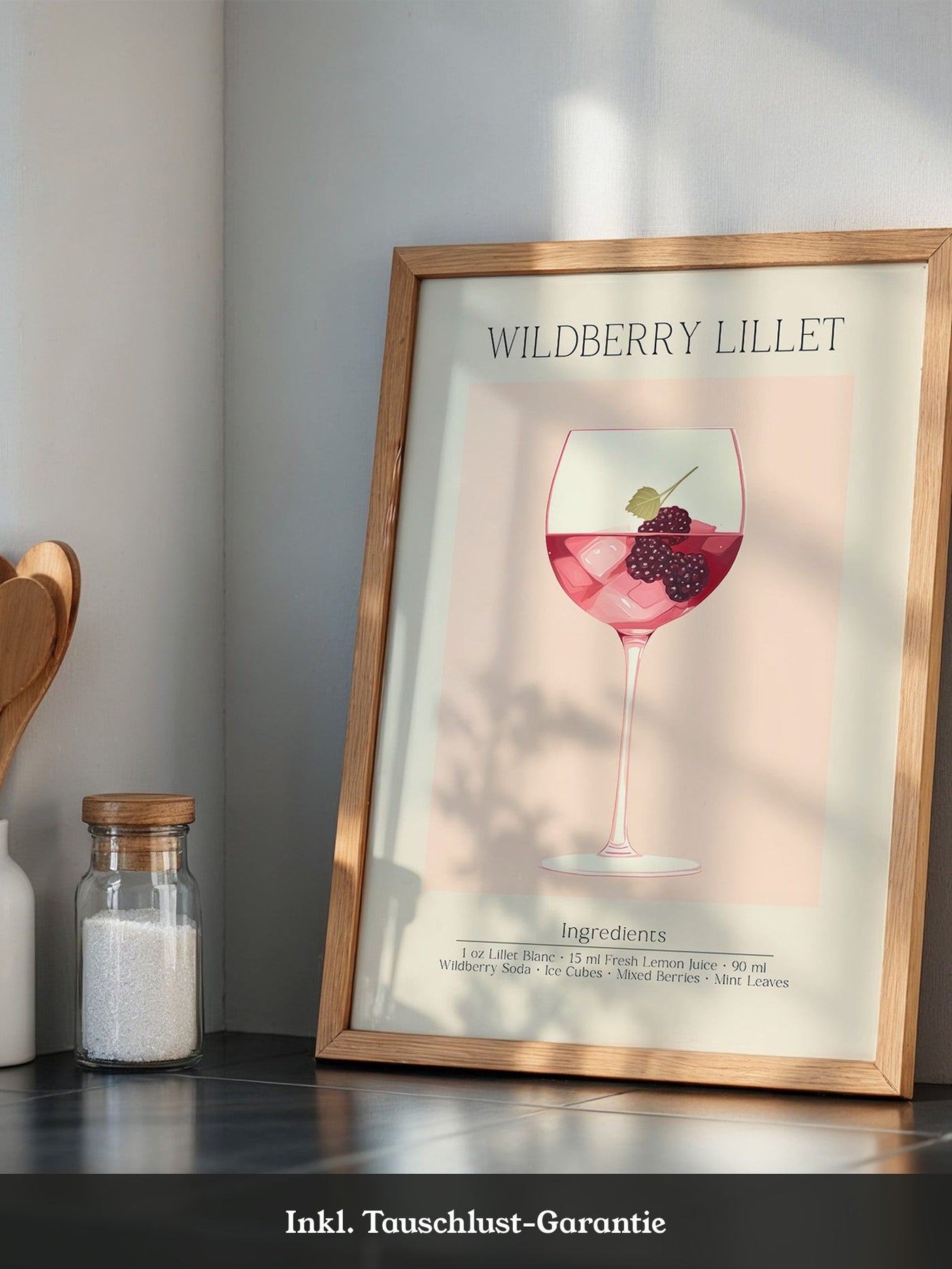Weinglas Beeren minimalistisch