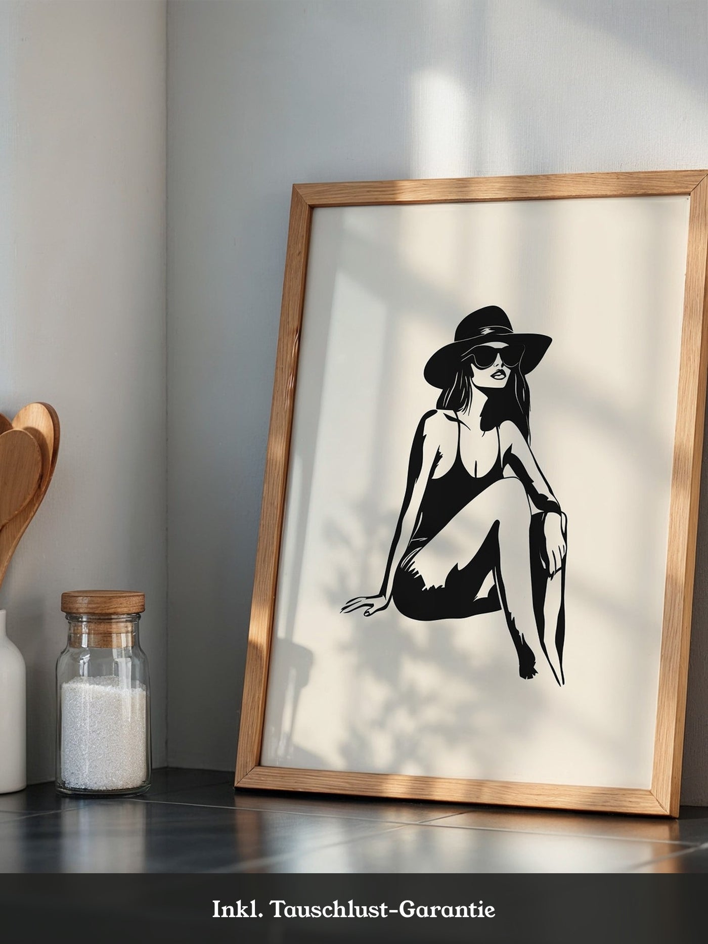 Dame mit Sonnenhut minimalistisch
