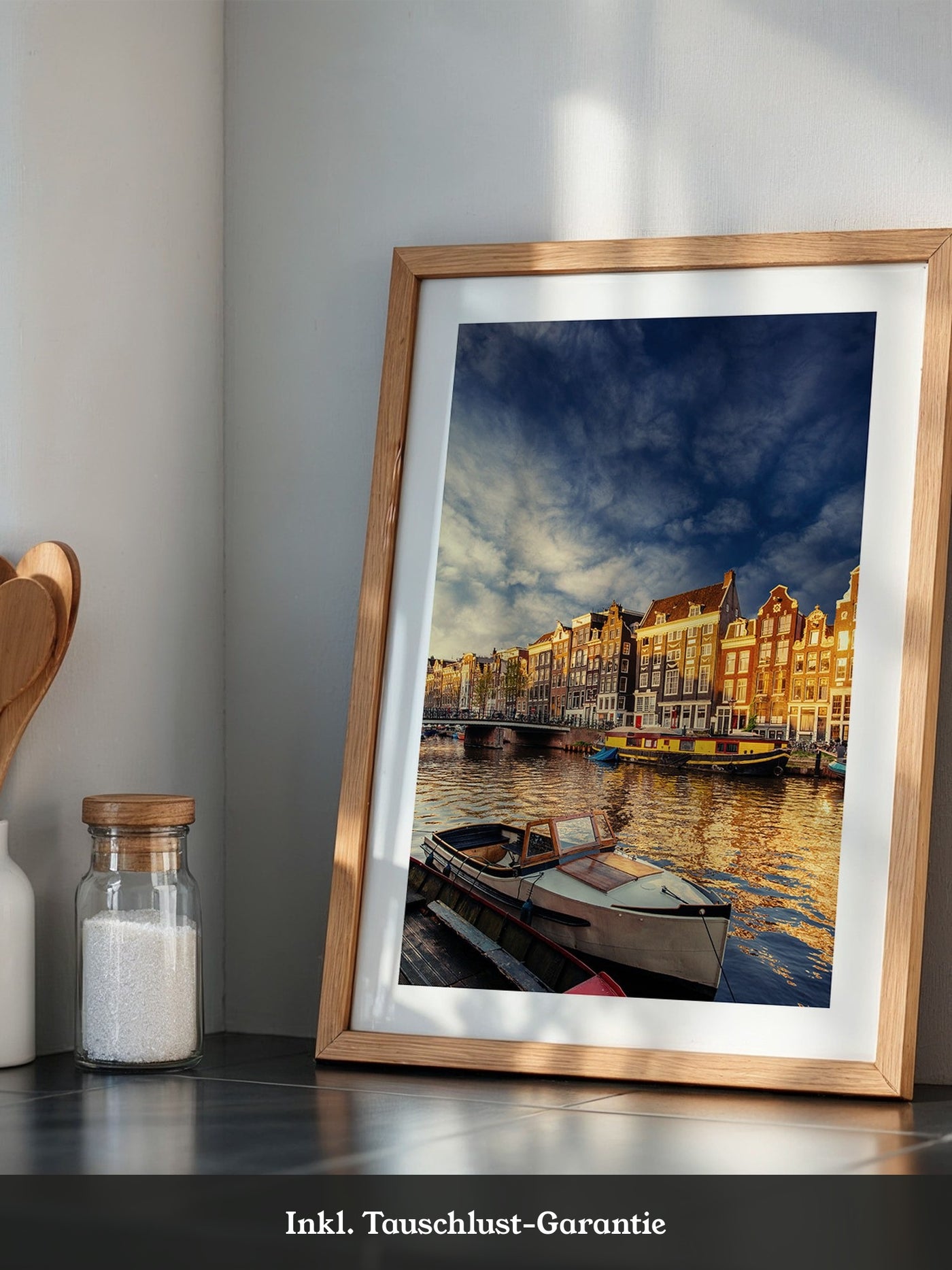 Amsterdam Grachtenhäuser Abendstimmung