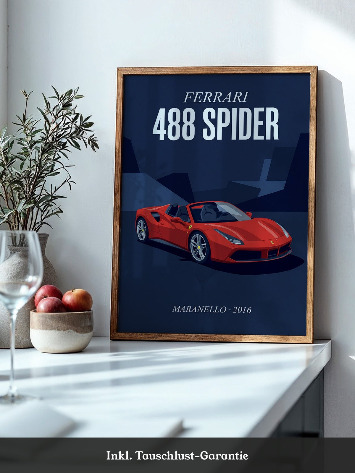 Ferrari Cabrio Rot Retro Stil