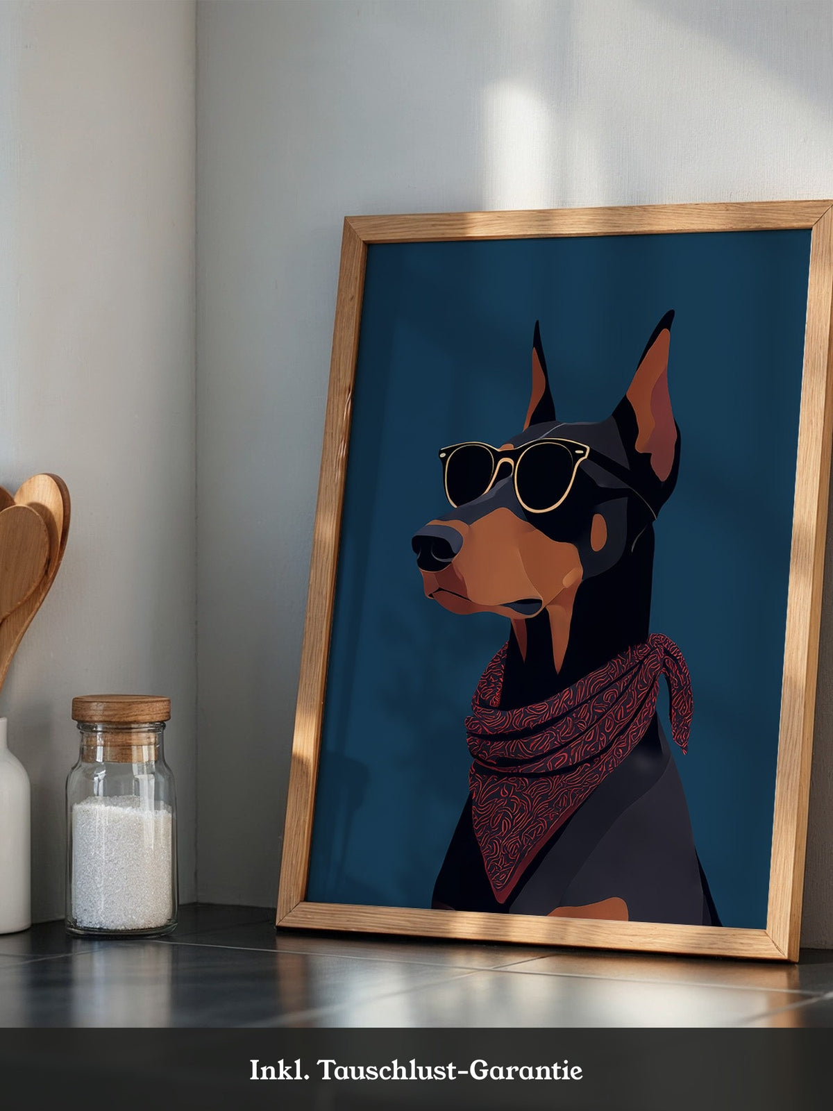 Dobermann Sonnenbrille Retro