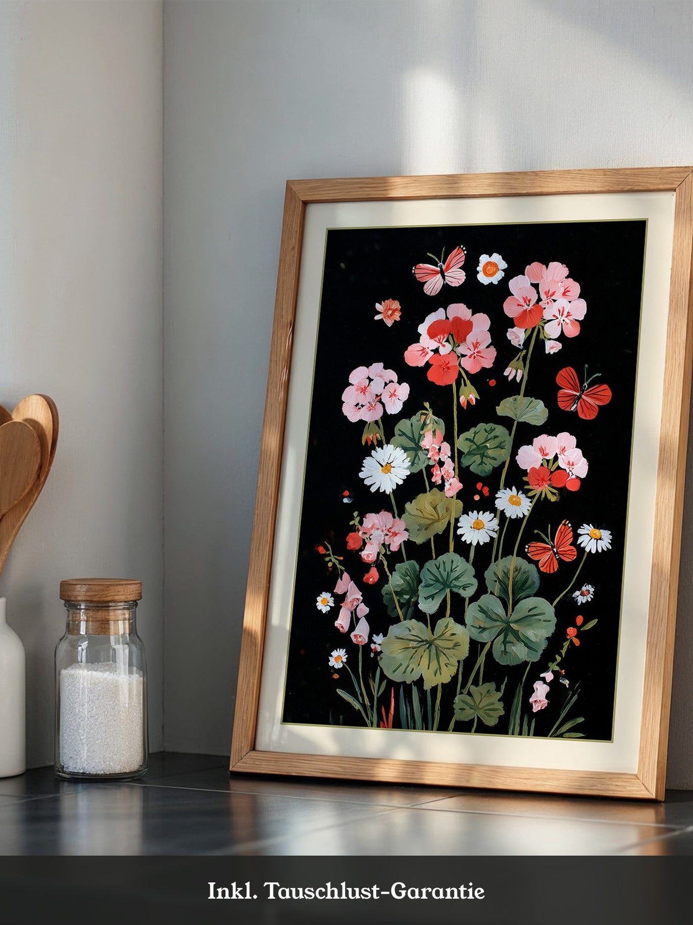 Blumen und Schmetterlinge Nachtfarben