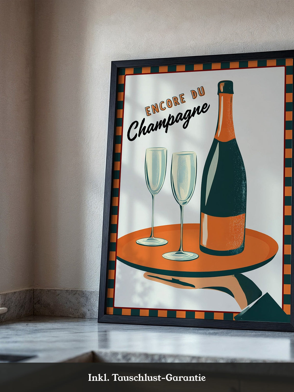 Champagner Tablett Retro Stil