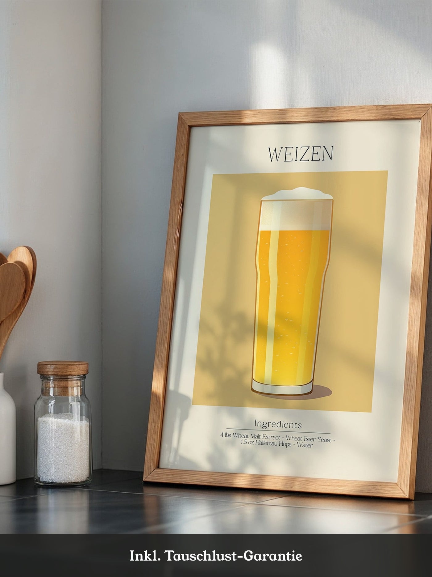 Weizenglas Illustration minimalistisch
