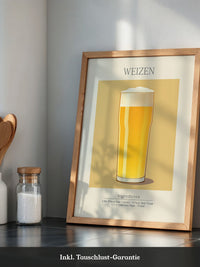 Weizenglas Illustration minimalistisch