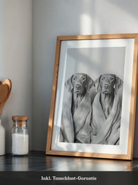 Hunde im Bademantel Grau