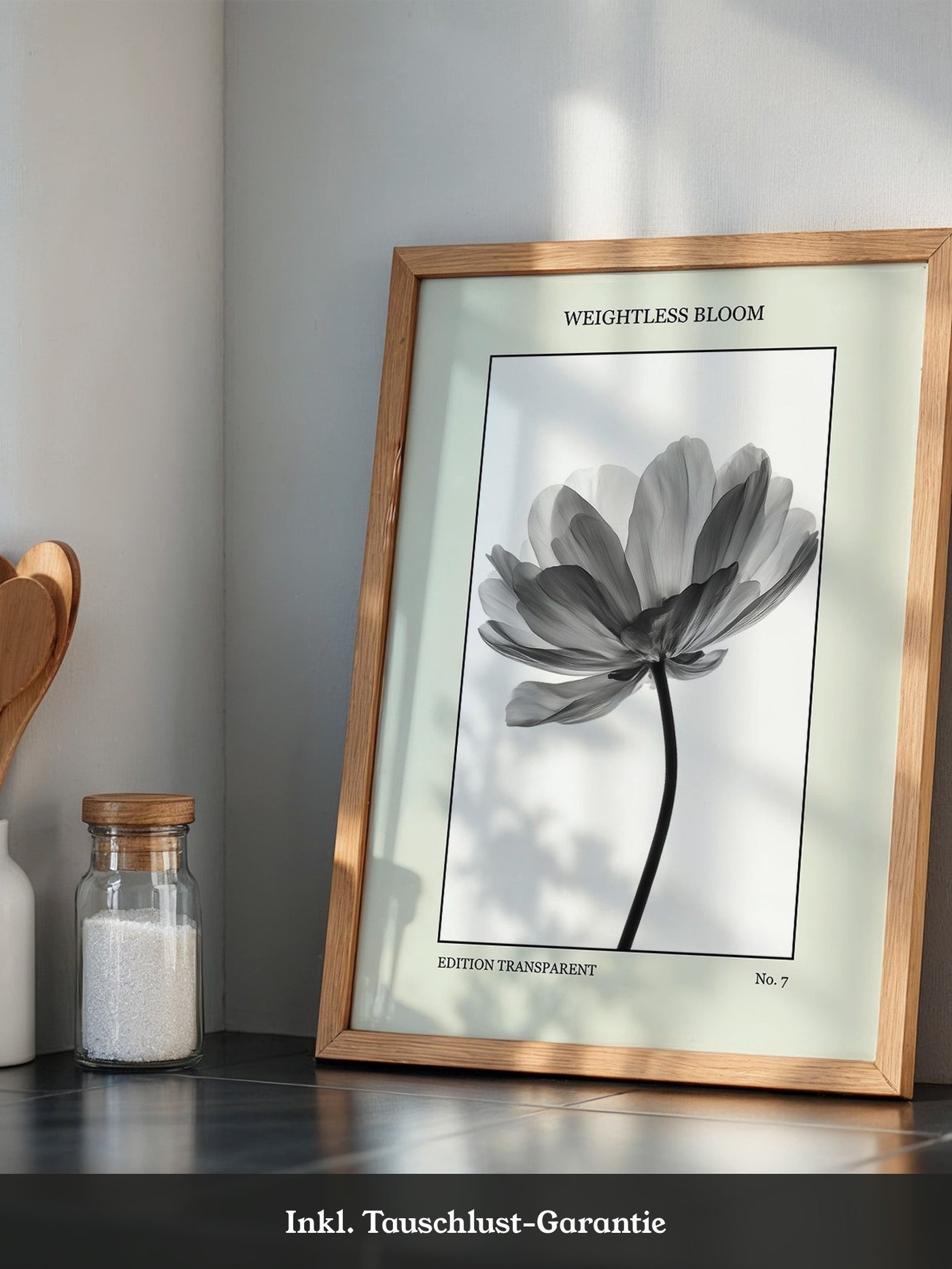Blume Schwarz Weiß Transparent