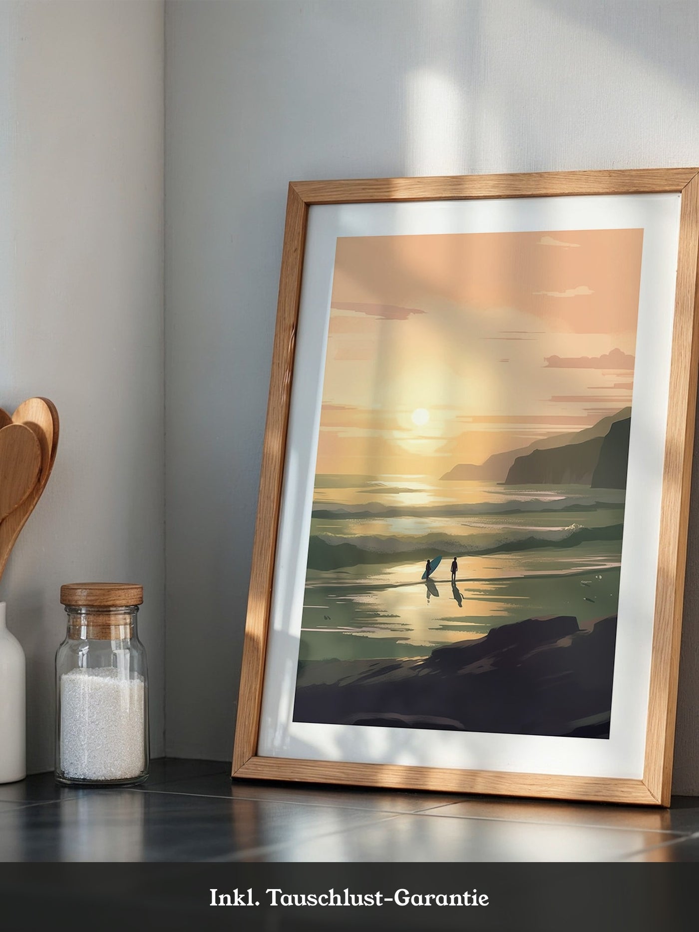 Surfer Sonnenuntergang pastell