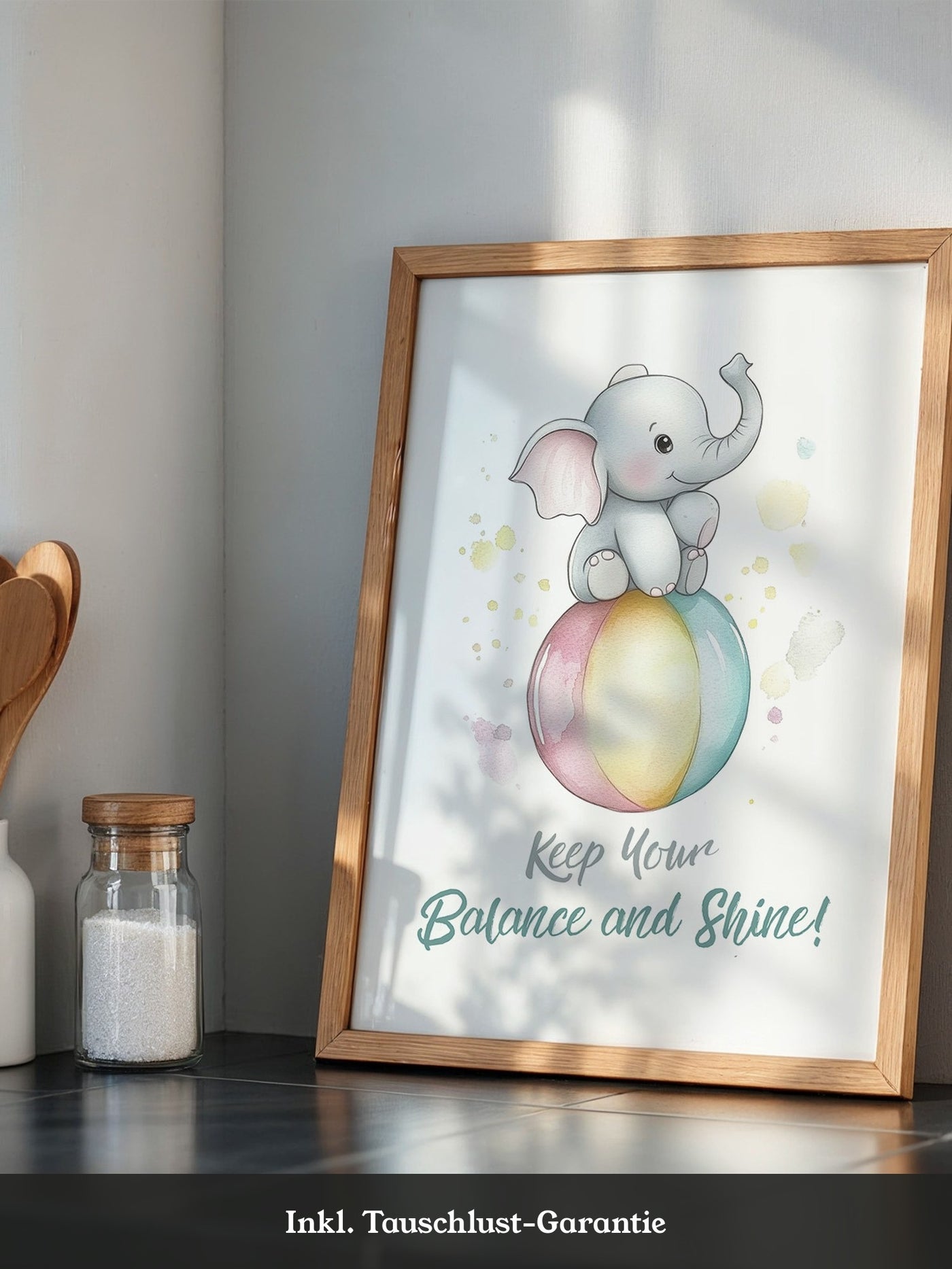 Elefant Regenbogen Aquarell