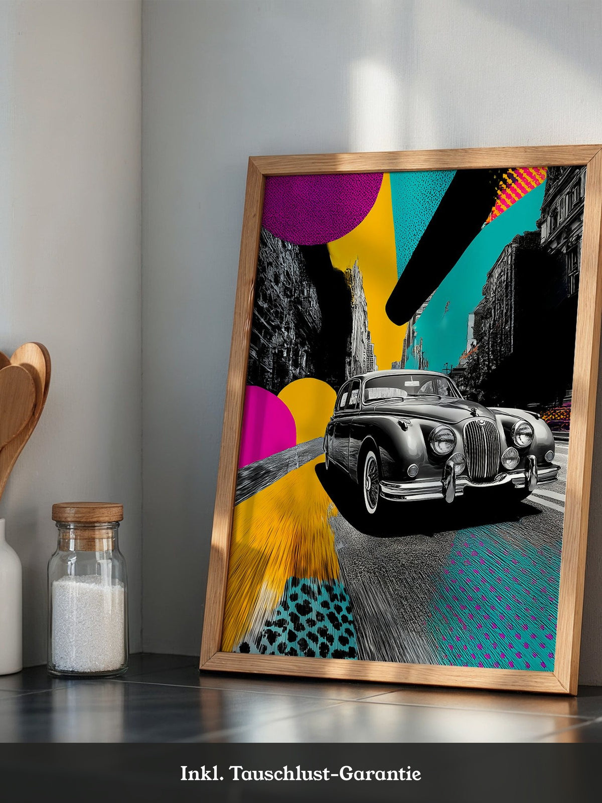 Pop-Art Oldtimer – Farbstarke Illustration mit Retro-Flair