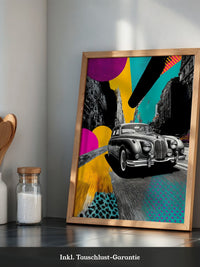 Pop-Art Oldtimer – Farbstarke Illustration mit Retro-Flair