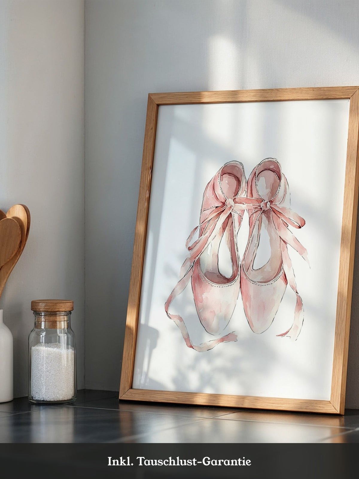 Ballettschuhe Aquarell Rosa