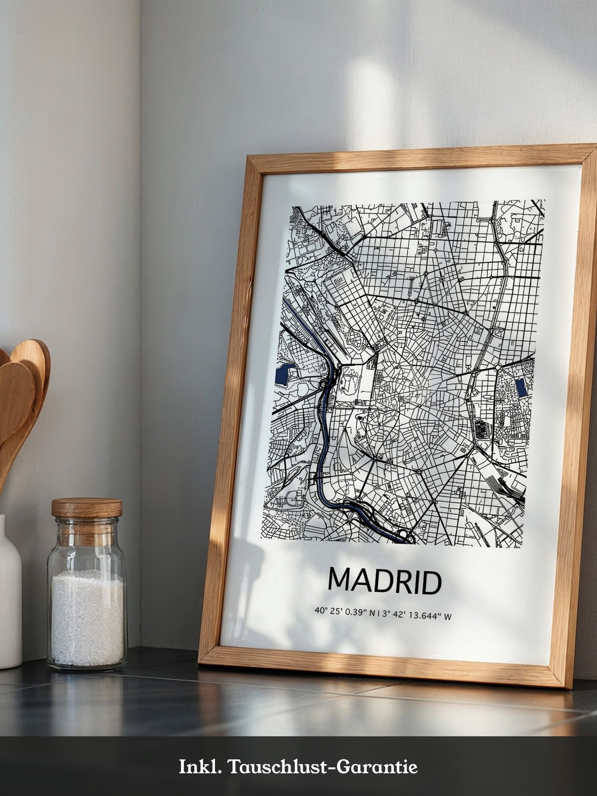 Stadtkarte Madrid – Schwarz auf Weiß