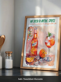 Aperol Orangen Spritz Aquarell