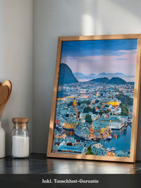 Stadtblick Abenddämmerung Norwegen