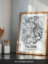 Köln Stadtplan Blau Linien