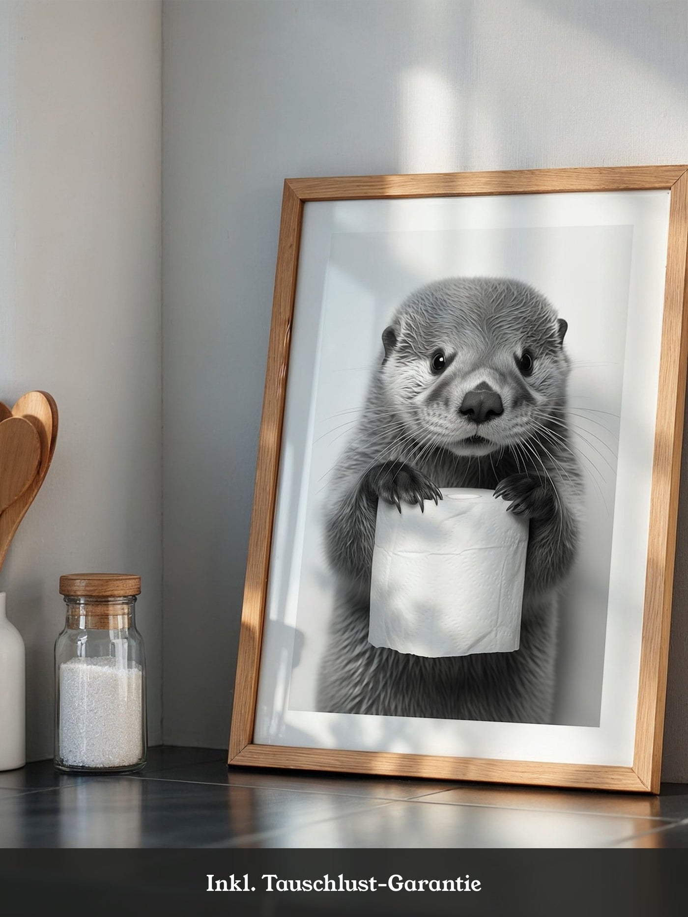 Otter mit Toilettenpapier witzig