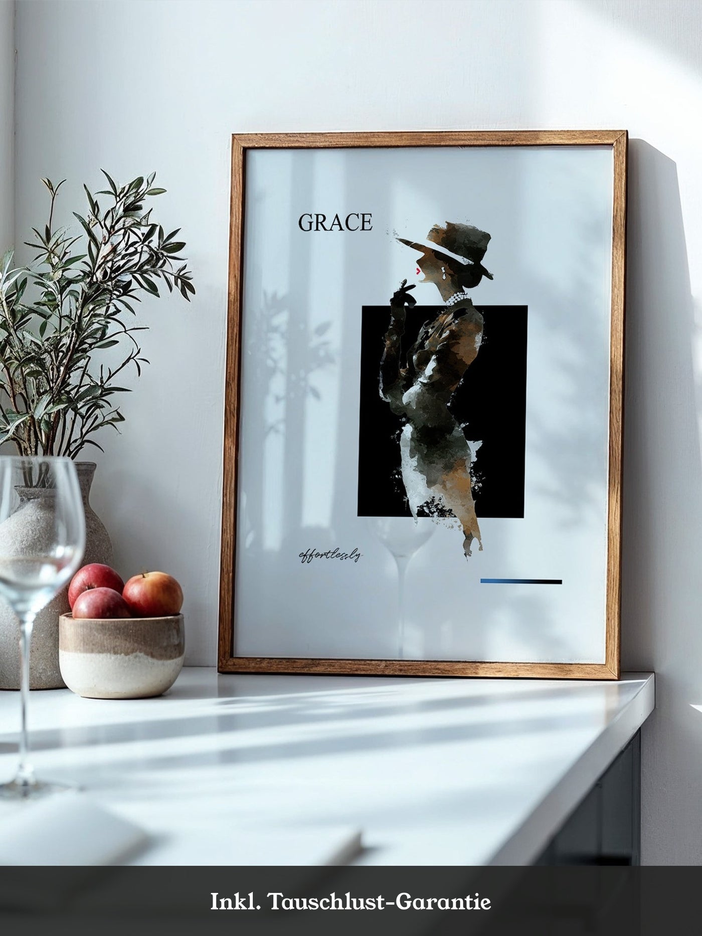 Elegante Frau Aquarell Vintage