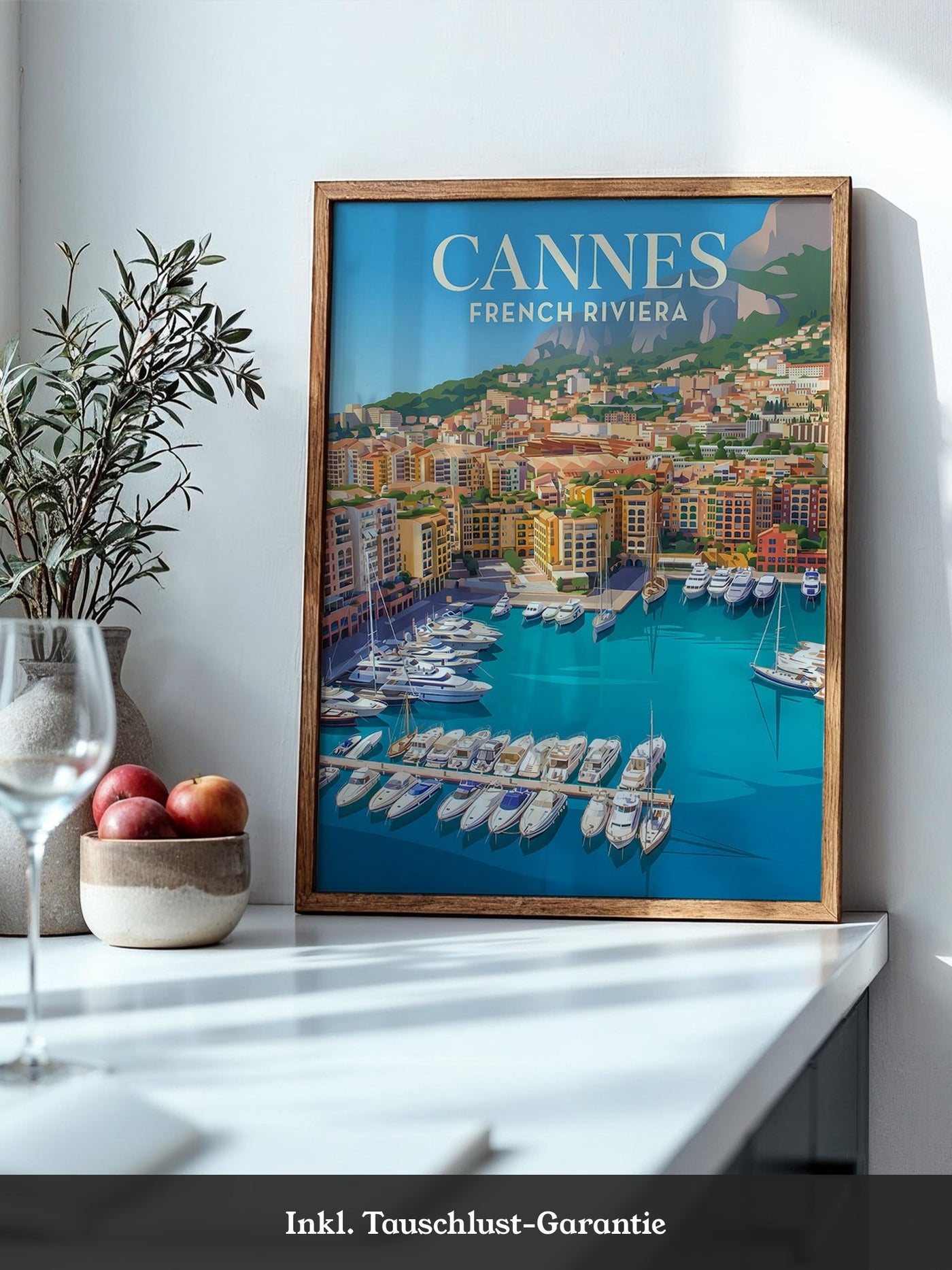 Cannes Hafen Malerei Retro