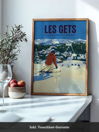 Skifahrer Berge Retro