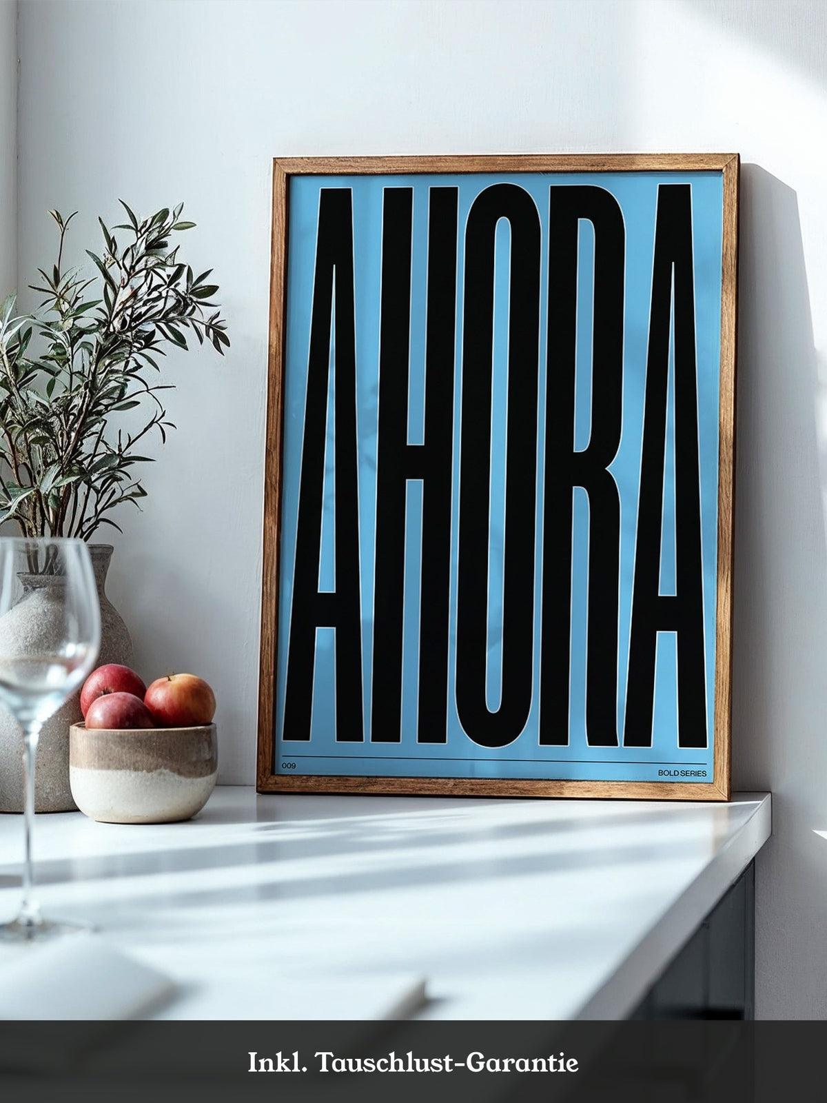 Ahora Typografie Schwarz Blau