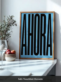 Ahora Typografie Schwarz Blau