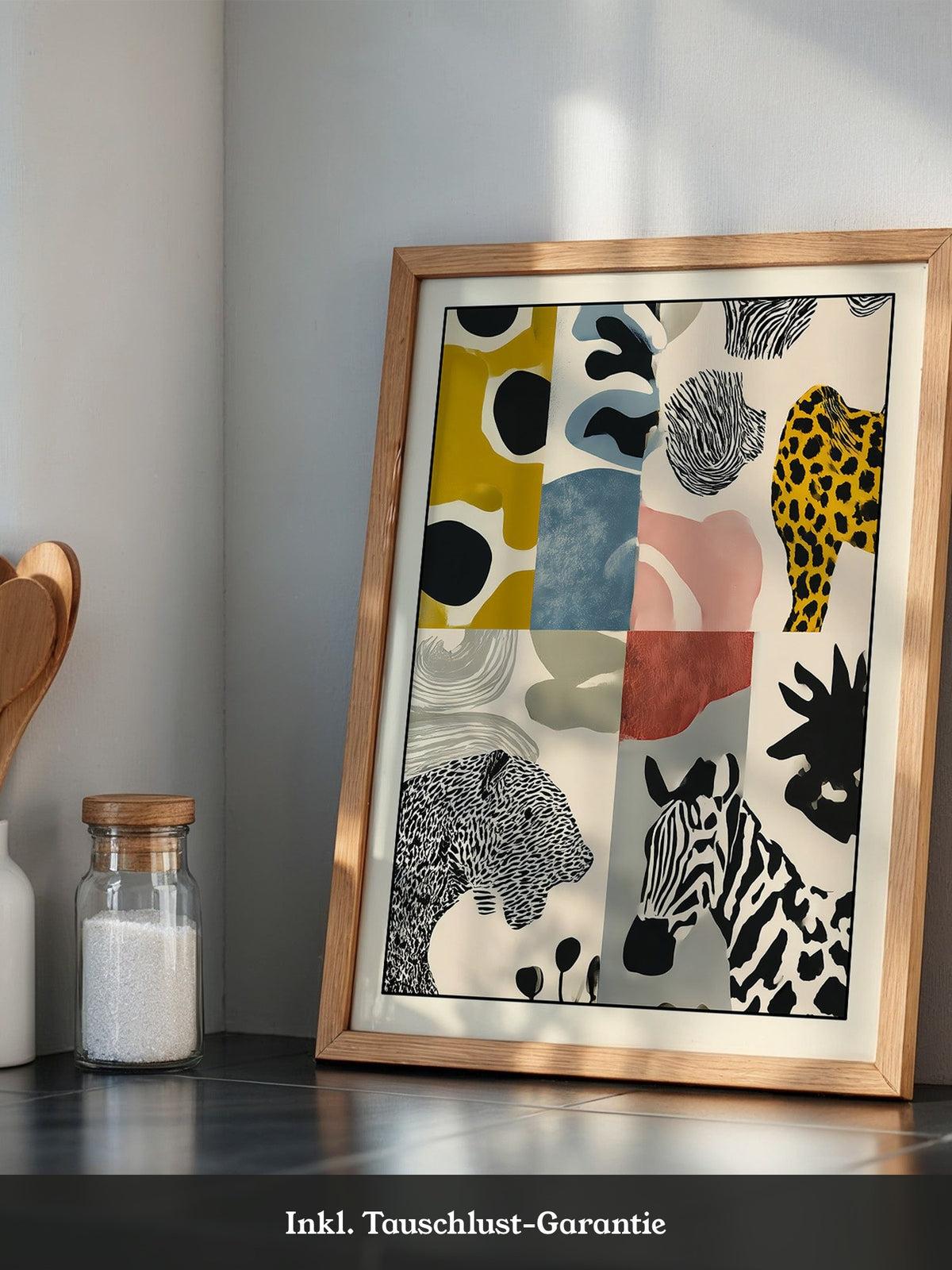 Tiermuster Collage Bunt Retro