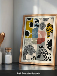 Tiermuster Collage Bunt Retro
