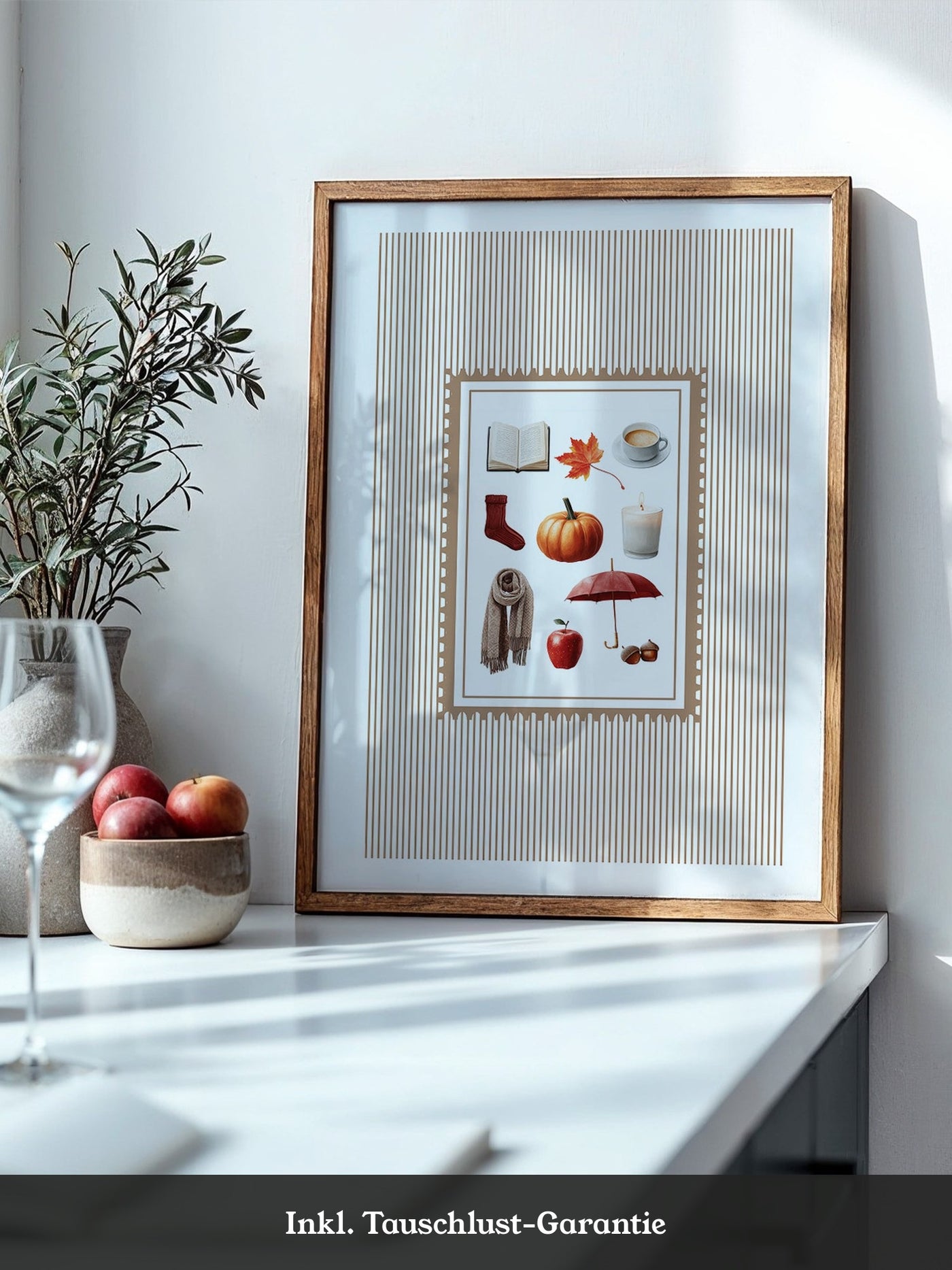 Herbst Symbole Collage Retro