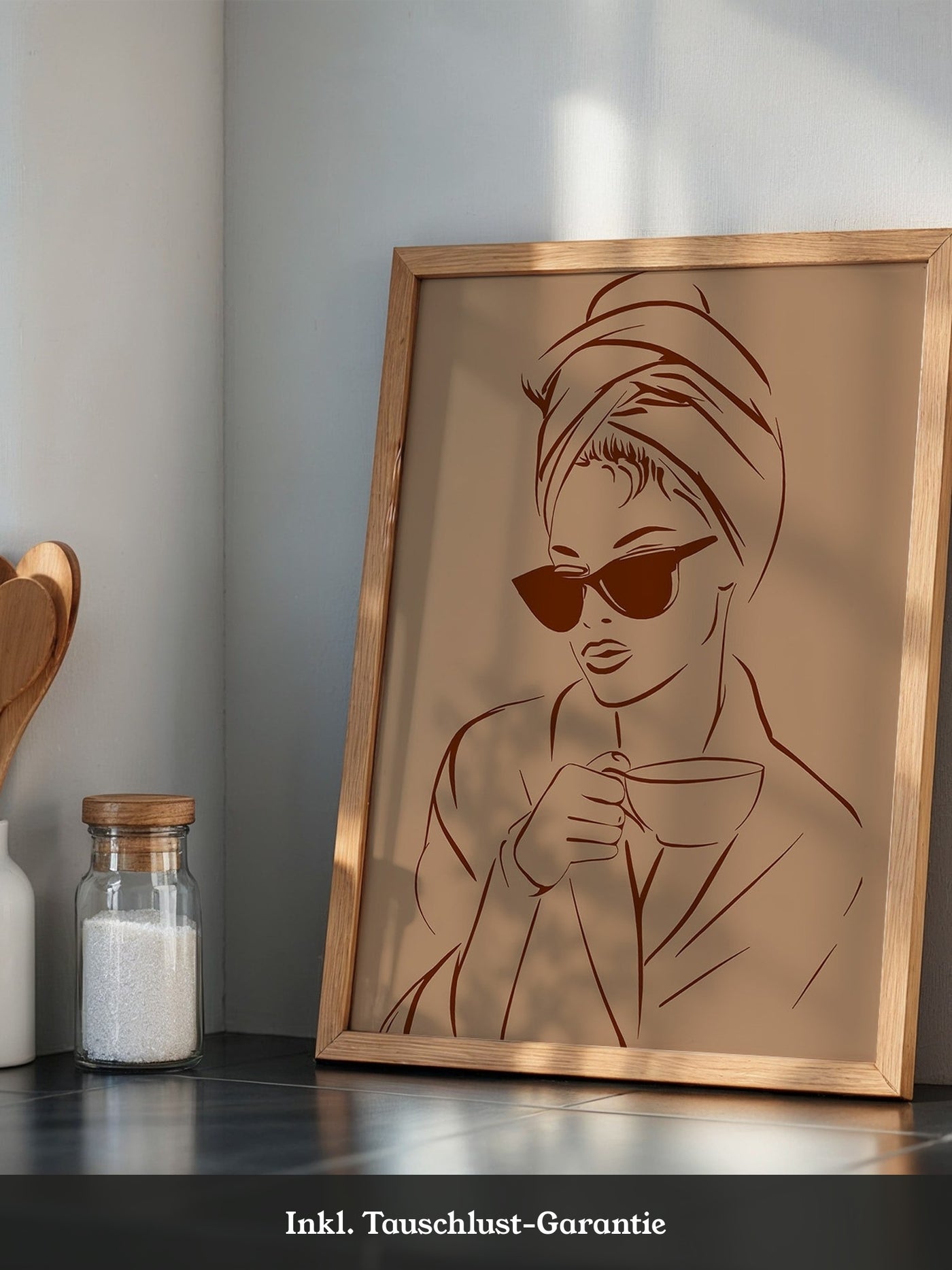 Kaffeetrinker Sonnenbrille Skizze