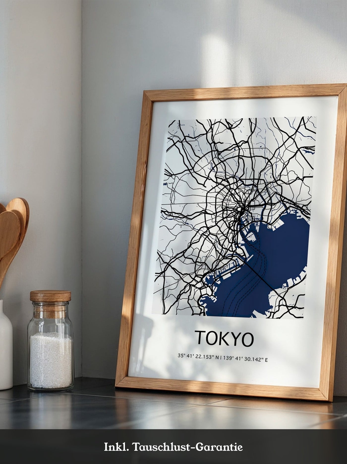 Tokio Stadtplan Schwarz-Weiß