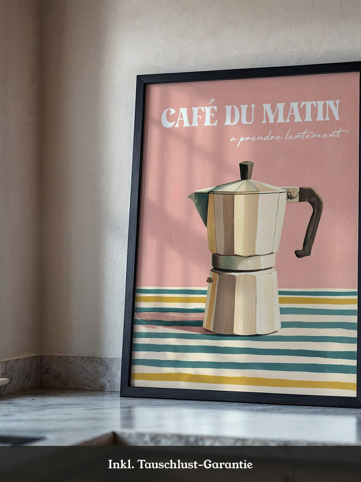 Kaffeekanne Streifen Pastell