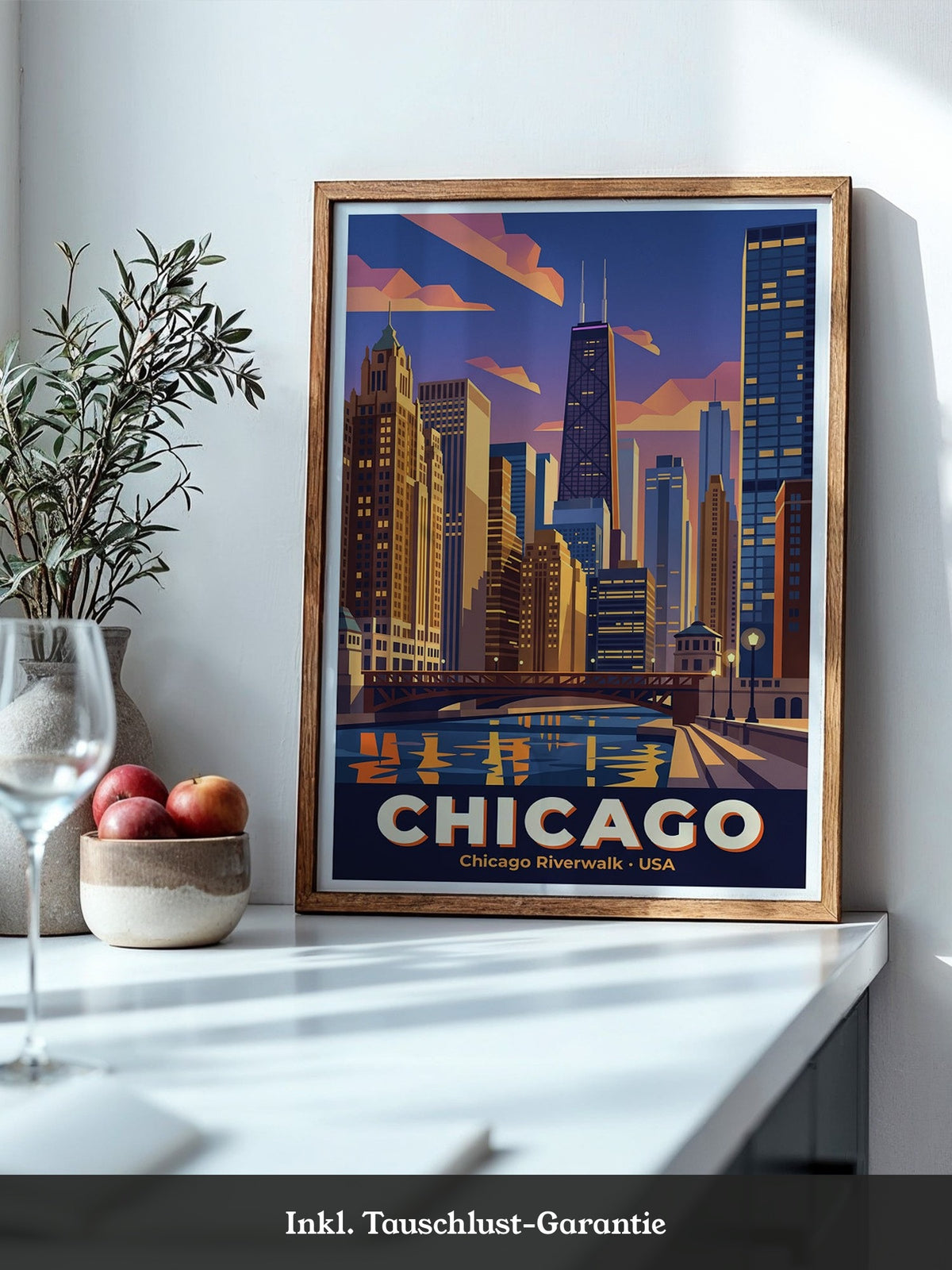 Chicago Skyline Retro Stil