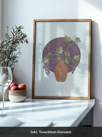 Keramikvase mit Trauben violett