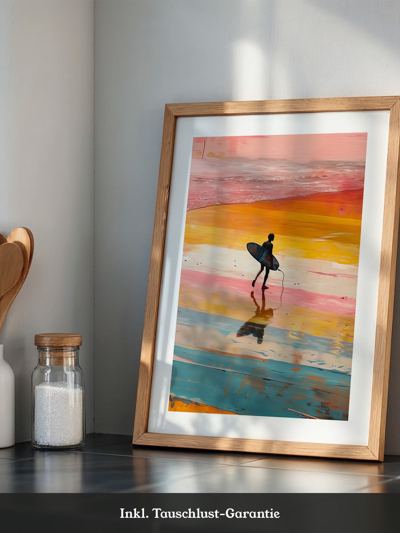 Surfer Strand Regenbogenfarben
