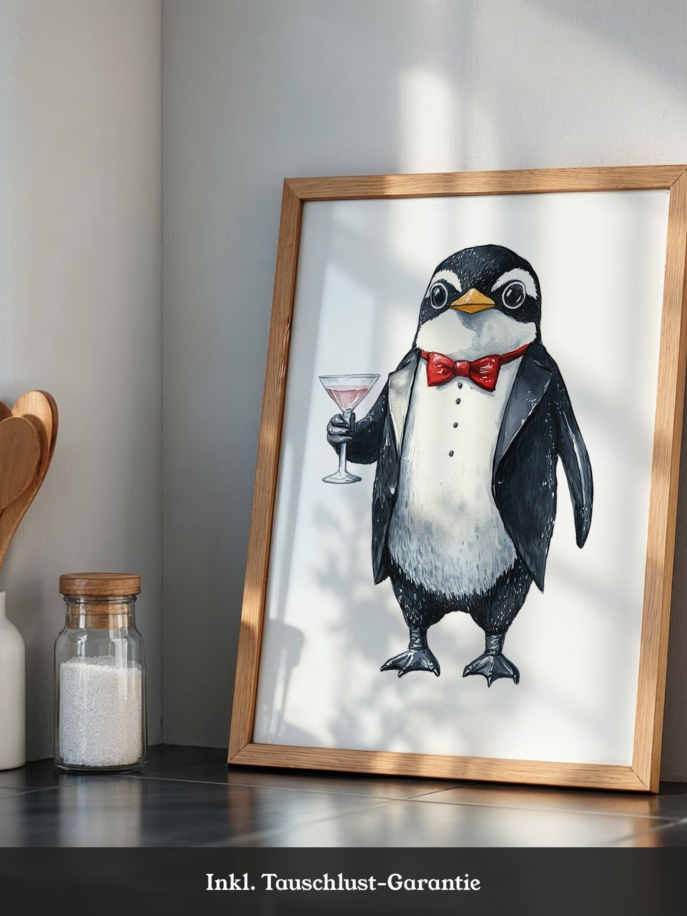 Pinguin Gentleman Aquarell