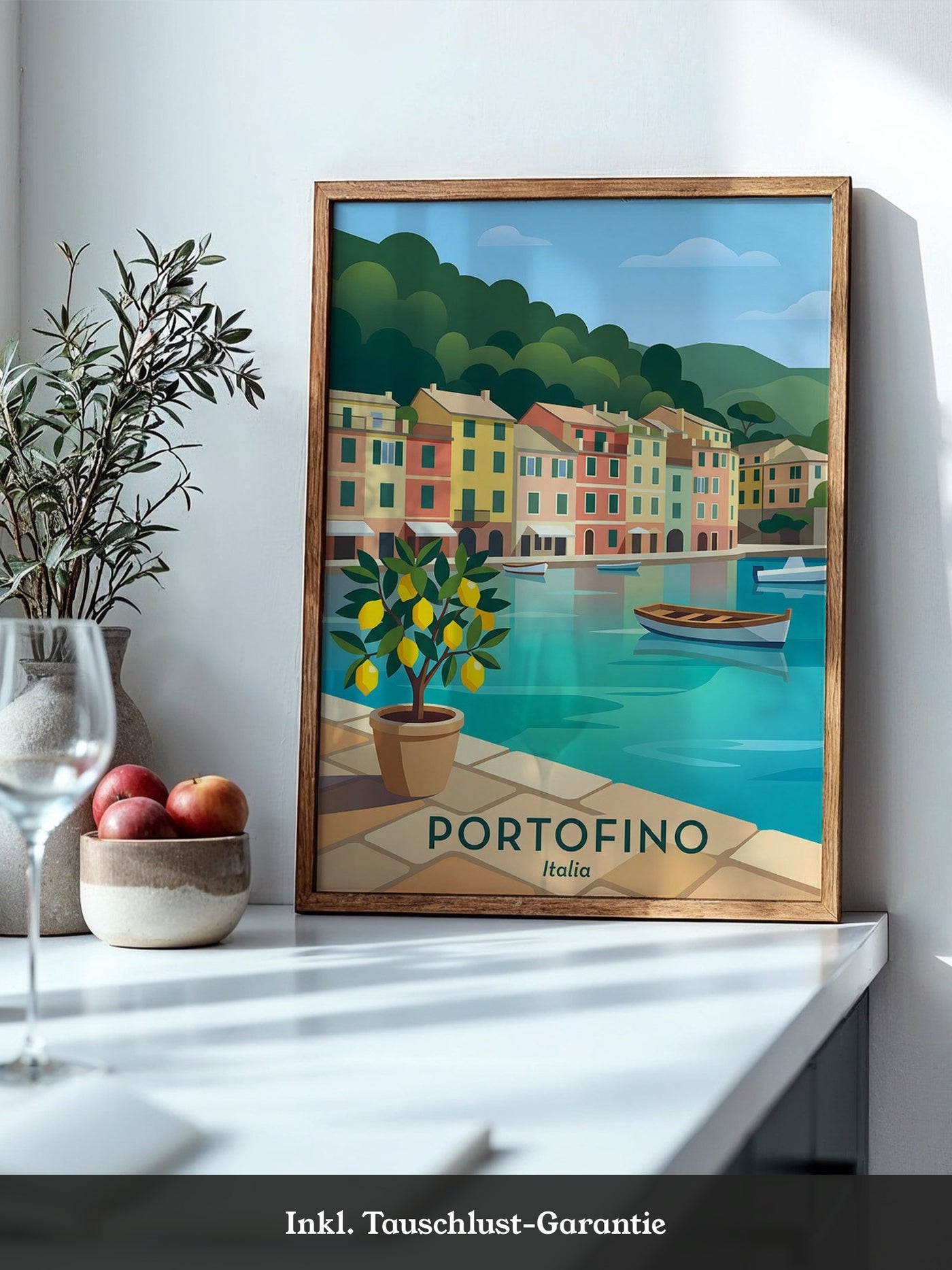 Portofino Hafen Pastellfarben