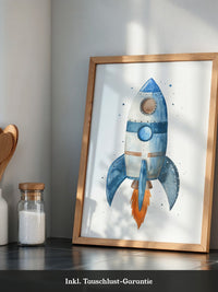 Rakete Aquarell himmelblau