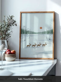 Rehe im verschneiten Wald