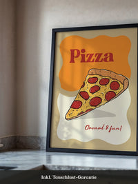 Pizza Scheibe Cartoon Stil