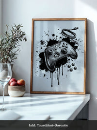 Gaming Controller Splash Schwarz-Weiß