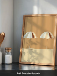 Zwei Sonnenschirme minimalistisch