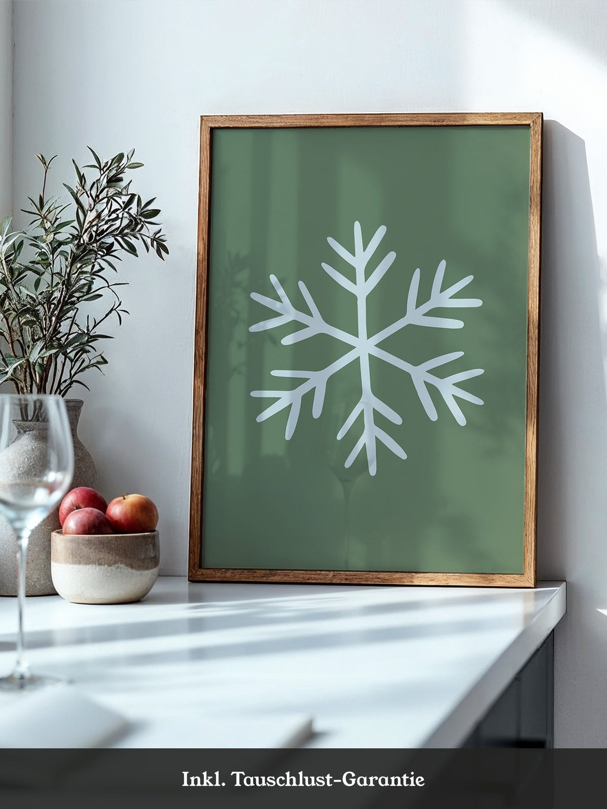 Schneeflocke Minimalistisch Grün