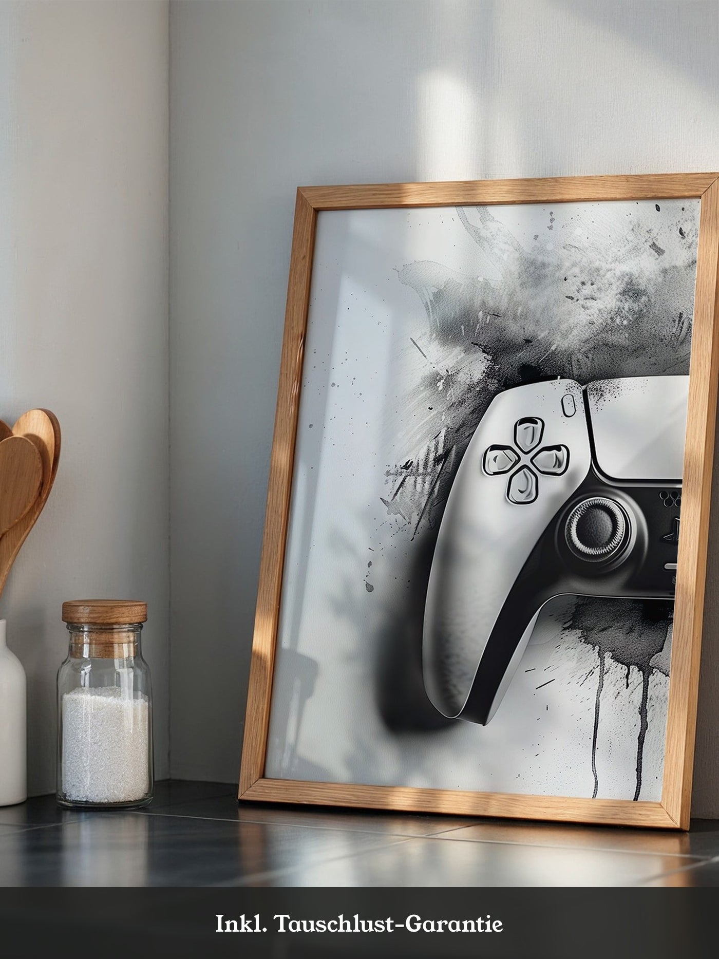Gamepad Schwarz-Weiß Kunststil