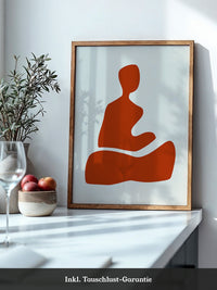 Meditation Figur Rot Minimalistisch