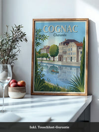 Cognac Flussufer Retro Stil