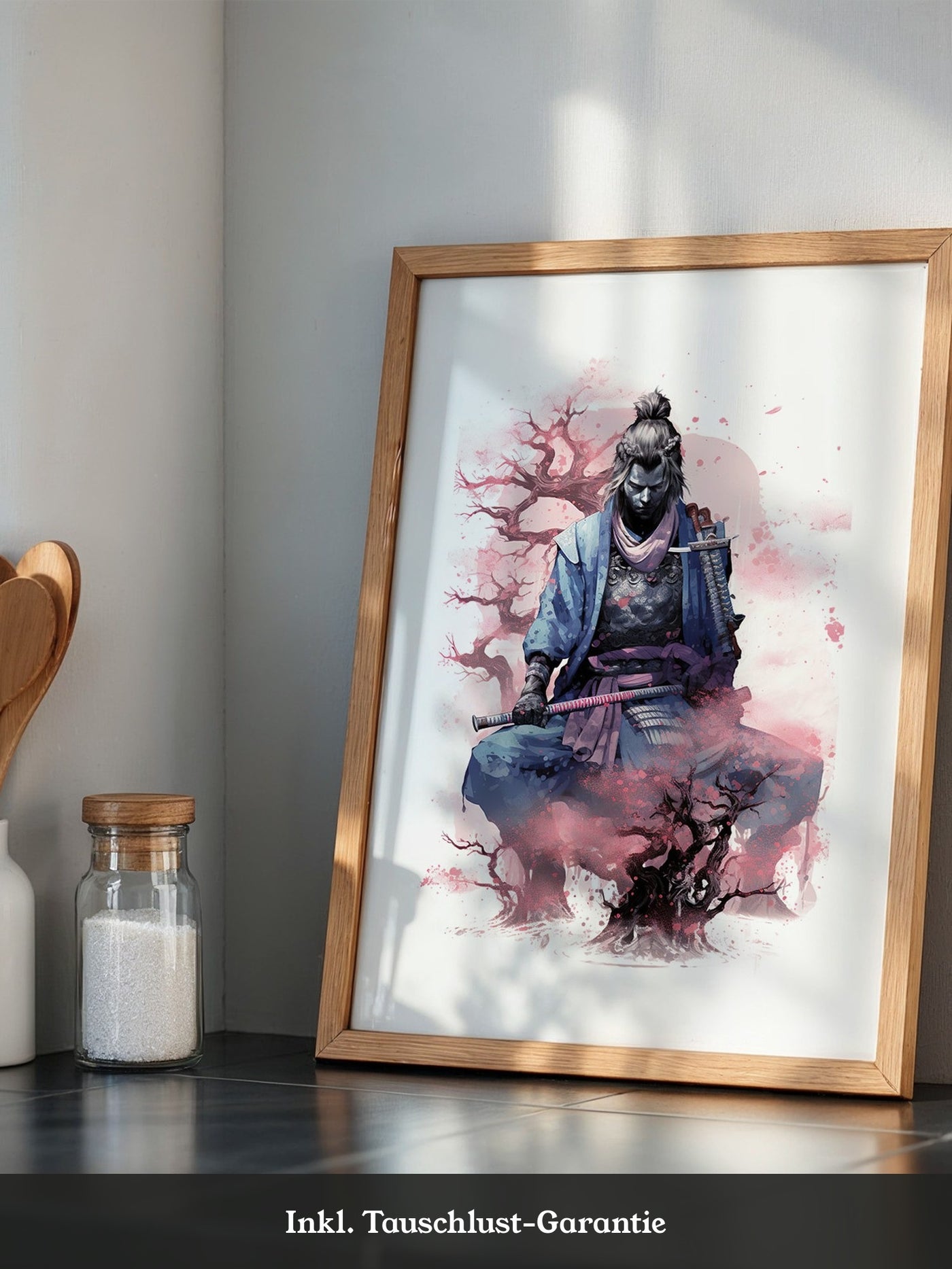 Samurai Kirschblüten Aquarell